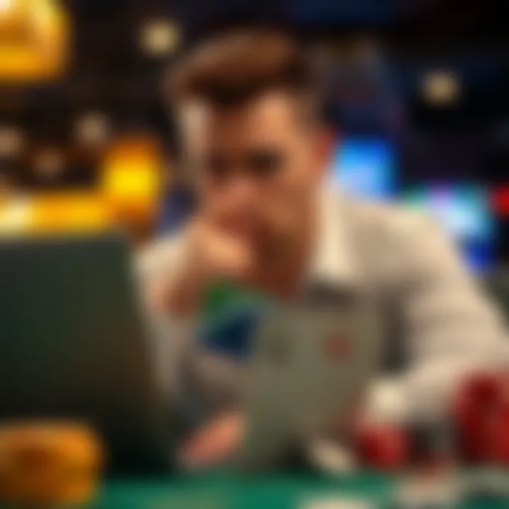 Understanding Lottery Regulations A thoughtful individual analyzing lottery regulations and guidelines on a laptop