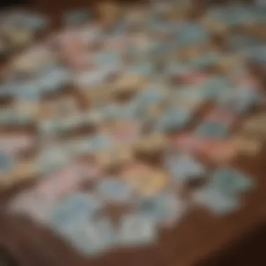 An array of California scratcher tickets on a wooden table