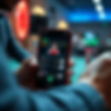 Close-up of a smartphone displaying a betting app interface