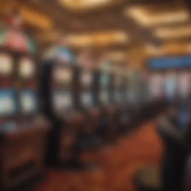 Interior gaming floor filled with vibrant slot machines