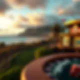 A scenic view of Hawaii's coastline juxtaposed with elements of gaming culture.