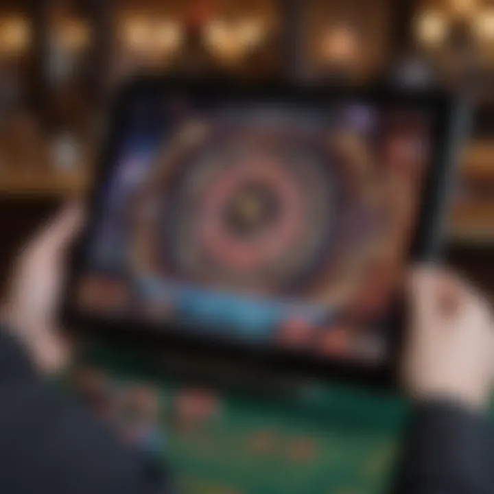 An innovative casino tablet displaying a vibrant game interface