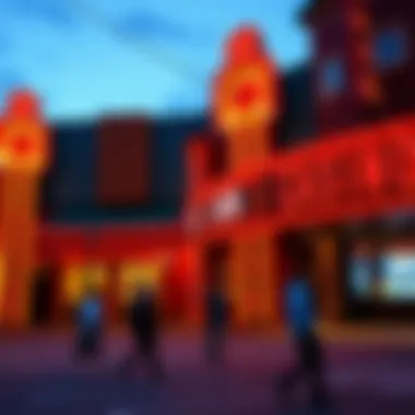 Gatlinburg casino exterior showcasing vibrant lights.