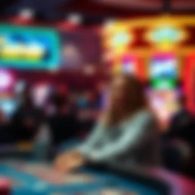 Tourists enjoying the vibrant atmosphere of a casino.