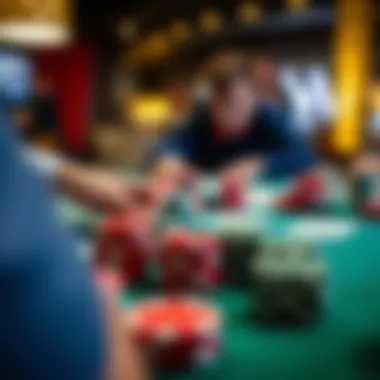 Dynamic Gameplay in Chasers Poker Chasers Poker table setup showcasing diverse chips and cards