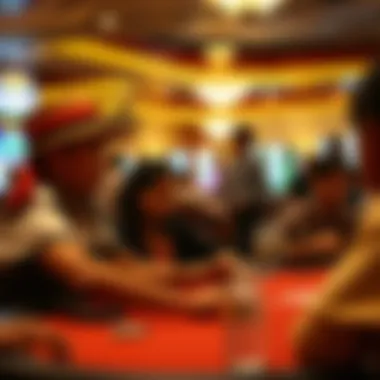 Local community members engaging in cultural activities related to the casino environment.