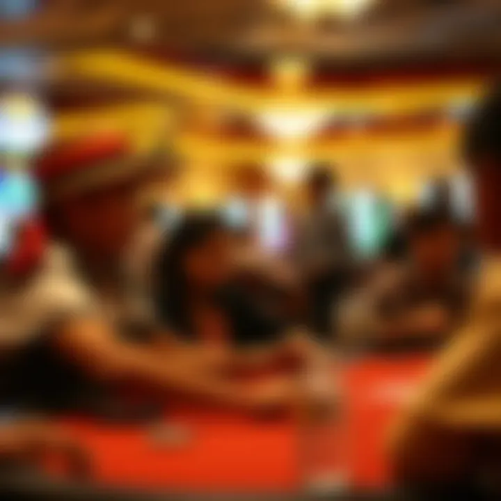 Local community members engaging in cultural activities related to the casino environment.