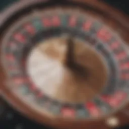 A captivating roulette wheel with vibrant colors and numbers