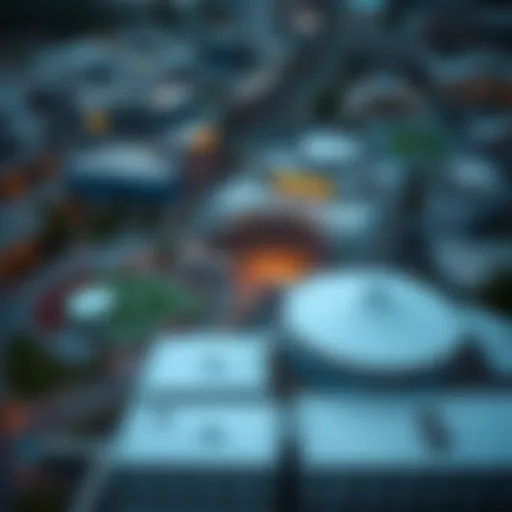 Connecticut's Sports Venues from Above Aerial view of Connecticut showcasing sports venues