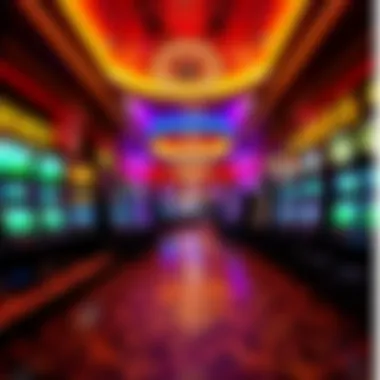 Vibrant gaming floor filled with slot machines and table games