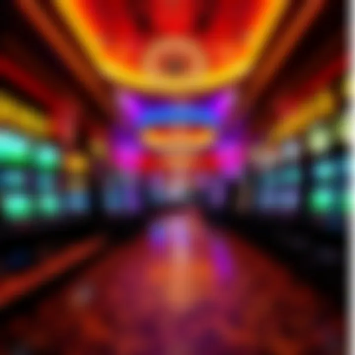Vibrant gaming floor filled with slot machines and table games