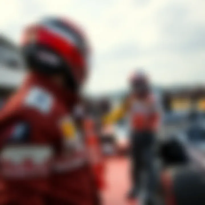 The Thrill of Race Day A racer at the starting line with enthusiastic spectators in the background.