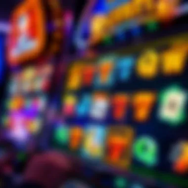 Engaging Slot Machine Interface Close-up of a vibrant slot machine interface showcasing game features