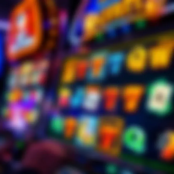 Engaging Slot Machine Interface Close-up of a vibrant slot machine interface showcasing game features