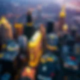 Aerial view of the casino landscape in New York City showcasing iconic buildings