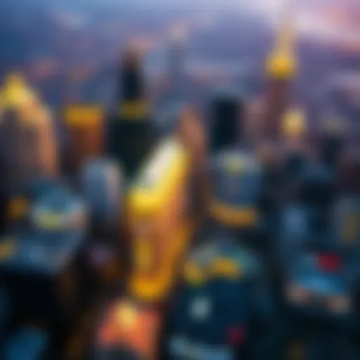 Aerial View of New York Casino Landscape Aerial view of the casino landscape in New York City showcasing iconic buildings