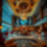Luxurious Las Vegas hotel lobby showcasing grandeur and elegance