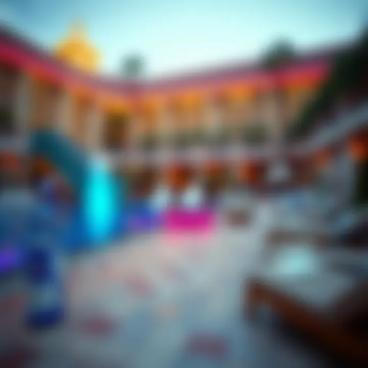 Inviting Pool Area of a Las Vegas Hotel Resort-style pool area with vibrant atmosphere and relaxing spaces