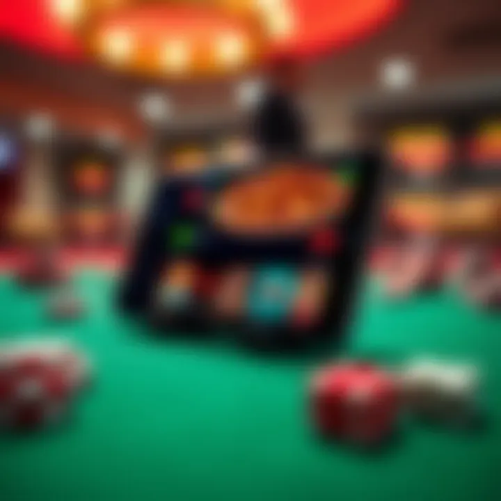 Online Casino on Android Device A sleek Android smartphone displaying a vibrant online casino interface