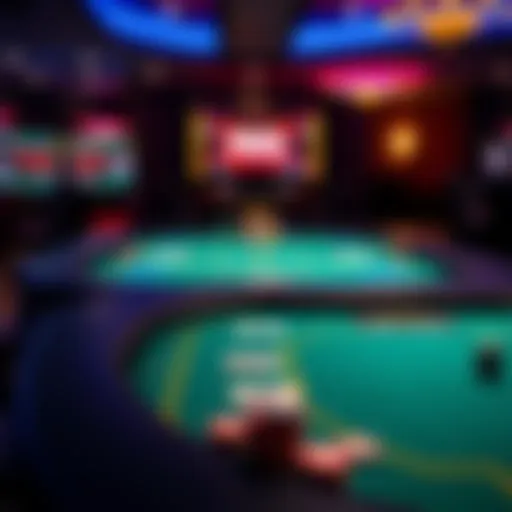 Digital Poker Table Experience A digital poker table showcasing a vibrant online gaming interface.