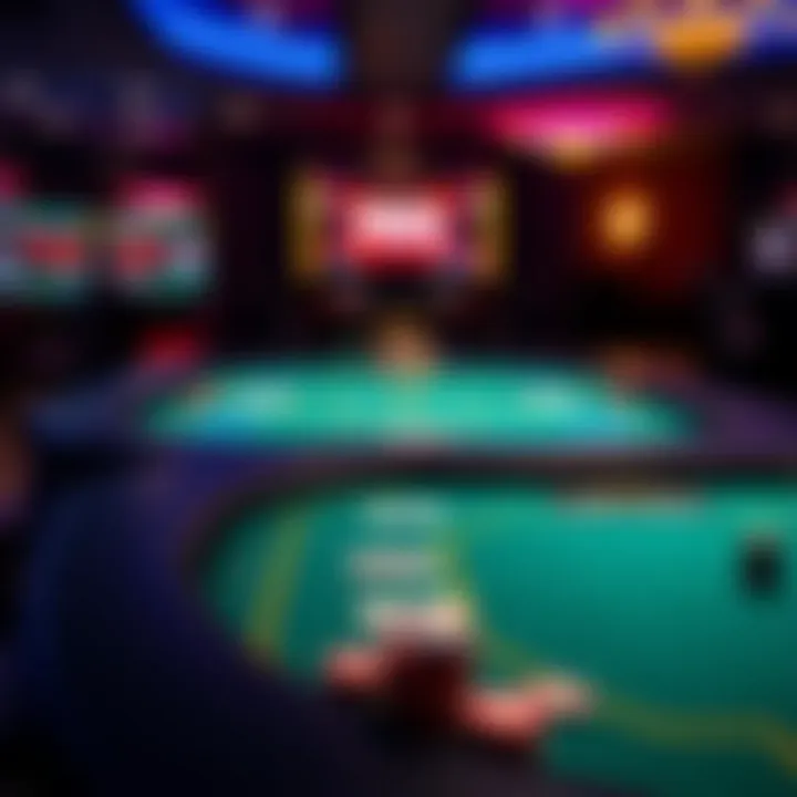 Digital Poker Table Experience A digital poker table showcasing a vibrant online gaming interface.