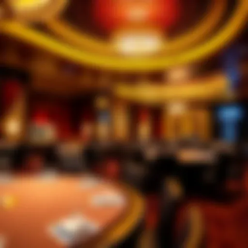 Intricate design of Park MGM Poker room