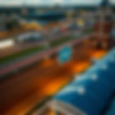 Aerial Perspective of Racing Events at Pompano Aerial view of the racetrack highlighting its racing events