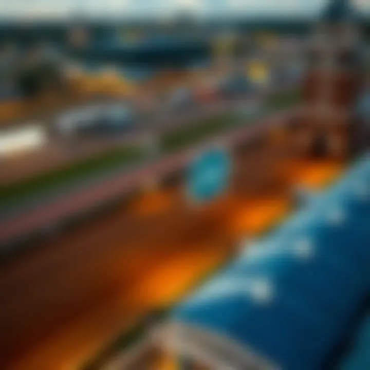 Aerial Perspective of Racing Events at Pompano Aerial view of the racetrack highlighting its racing events