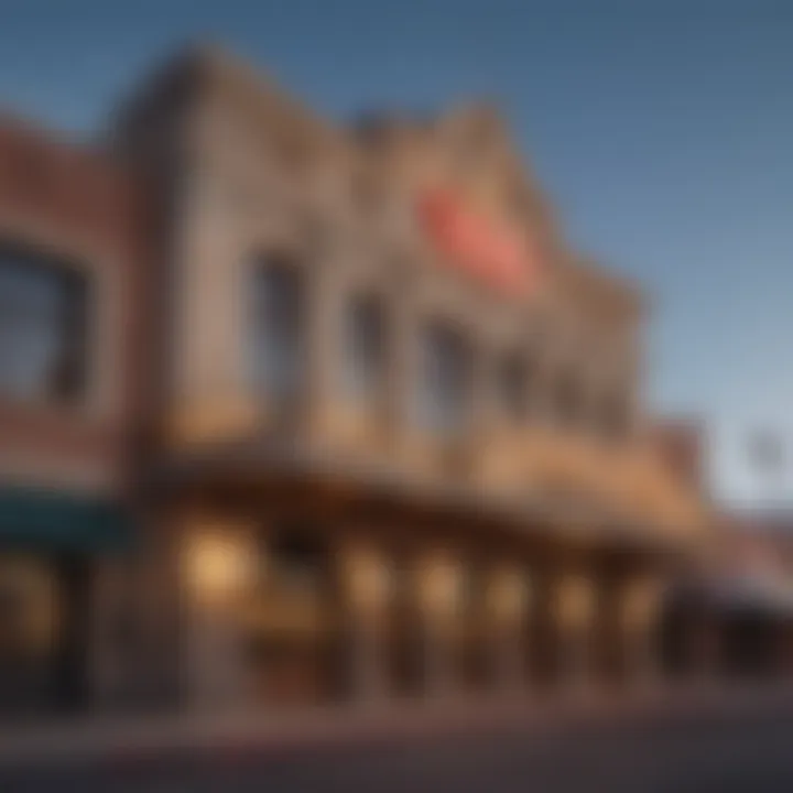 Historic railroad casino facade showcasing intricate architectural details