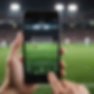 User engaging with a soccer betting platform on a smartphone