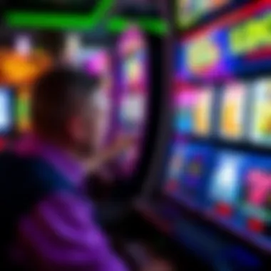 Player Engagement with the Game A player engaging with the Cats and Dogs slot machine interface