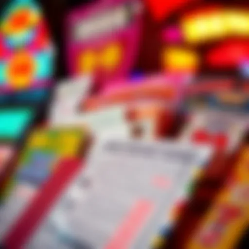 A vibrant display of lottery tickets