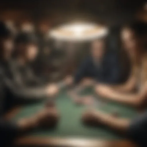 Group of friends enjoying a game of poker around a table