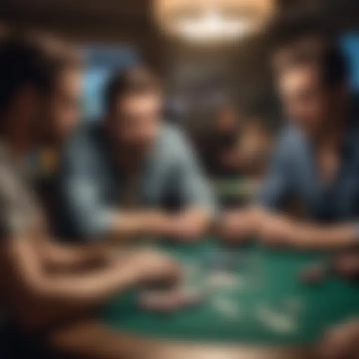 A group of friends engaged in a fun poker game at home, emphasizing camaraderie.