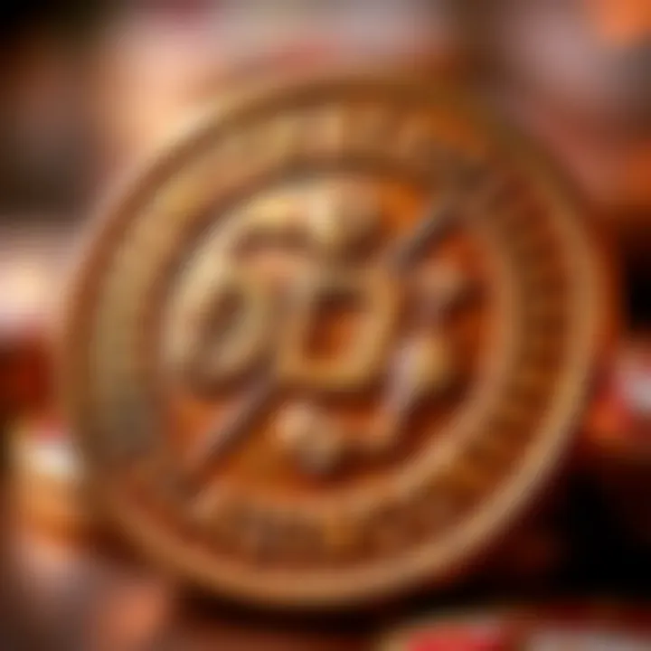 Intricate Design of a Rare Slot Machine Token Close-up of a rare slot machine token highlighting its design