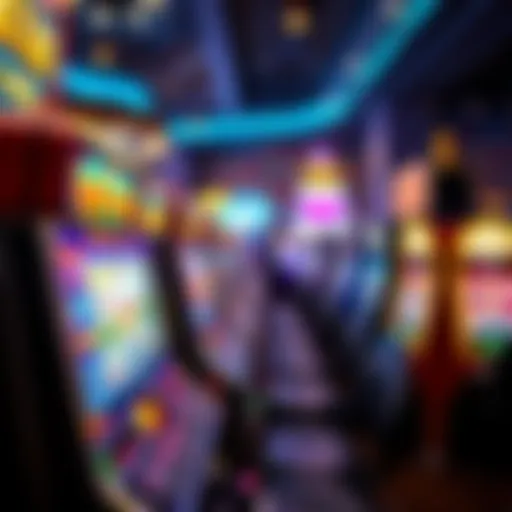 A captivating display of colorful slot machines in a casino setting