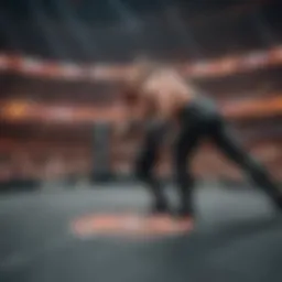 WWE event showcasing intense action