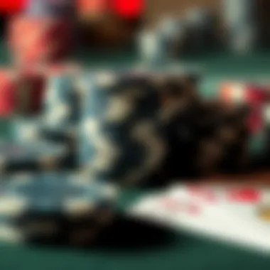 Poker Chips and Cards in Action Close-up of poker chips and cards ready for a game of Three Card Poker.