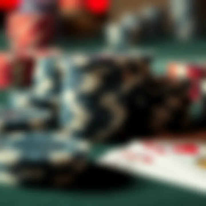 Poker Chips and Cards in Action Close-up of poker chips and cards ready for a game of Three Card Poker.