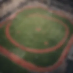 A football pitch with gambling symbols overlay