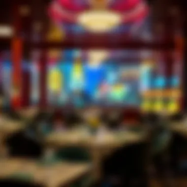 Elegant dining area with a view of the Fremont Street