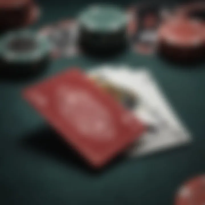 A pair of blackjack cards laid on a felt surface with chips beside them