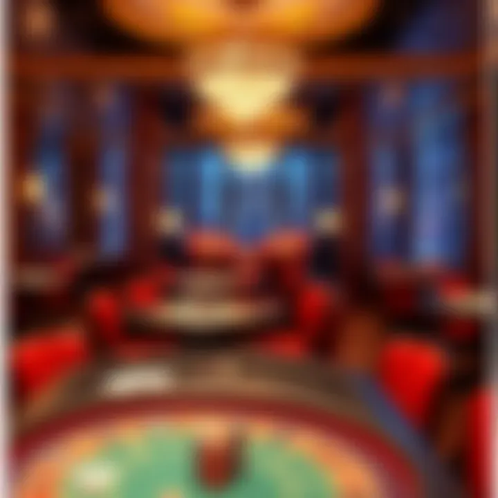 Elegant casino night setup with tables and decor