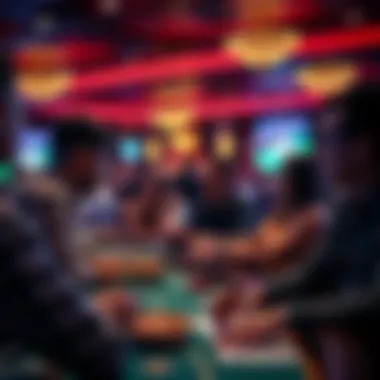 Group enjoying casino games at an event