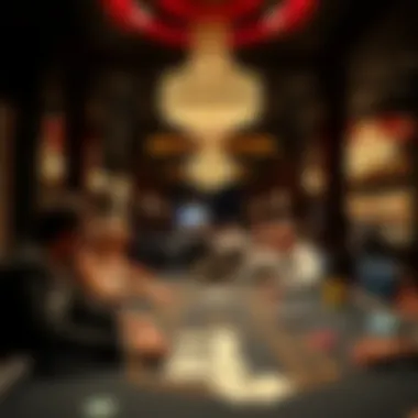 Elegant Casino Ambiance for Blackjack Elegant ambiance of a premium casino with players engaged at the tables