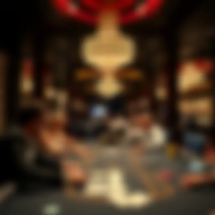 Elegant Casino Ambiance for Blackjack Elegant ambiance of a premium casino with players engaged at the tables