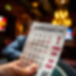 A close-up view of a lottery ticket being held with excitement