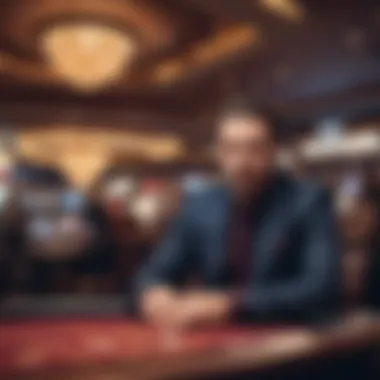 A casino environment showcasing players engaging in gambling activities