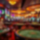 Vibrant casino floor showcasing various gaming tables