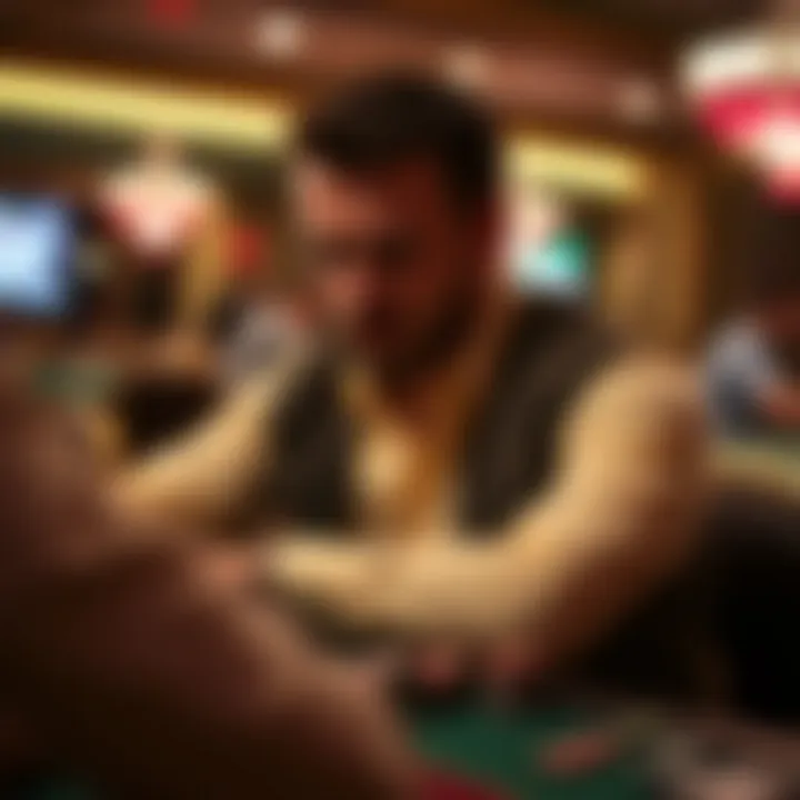 A contemplative player strategizing at a poker table